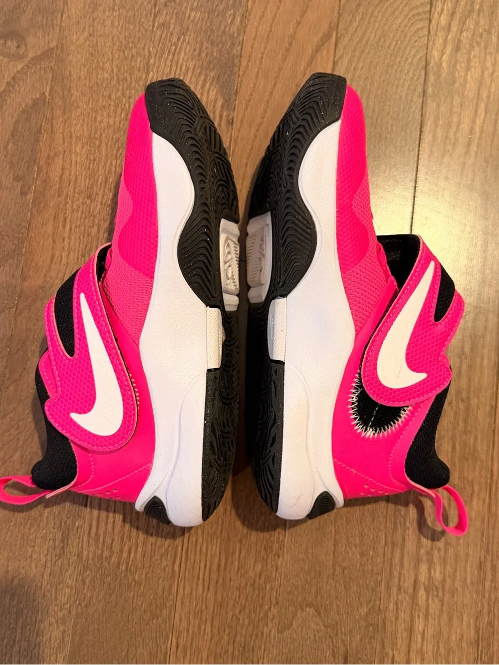 Nike Kids Hot Pink and Black Velcro Sneakers